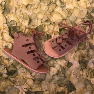 Tan toddler lace up sandals
